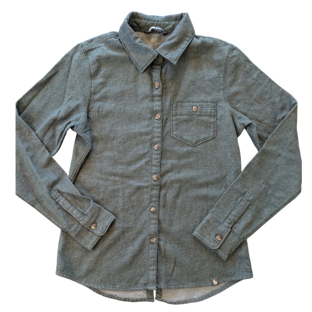 The North Face Womens Green Twill Button Down Shirt NF0A37NY Size S Gorpore